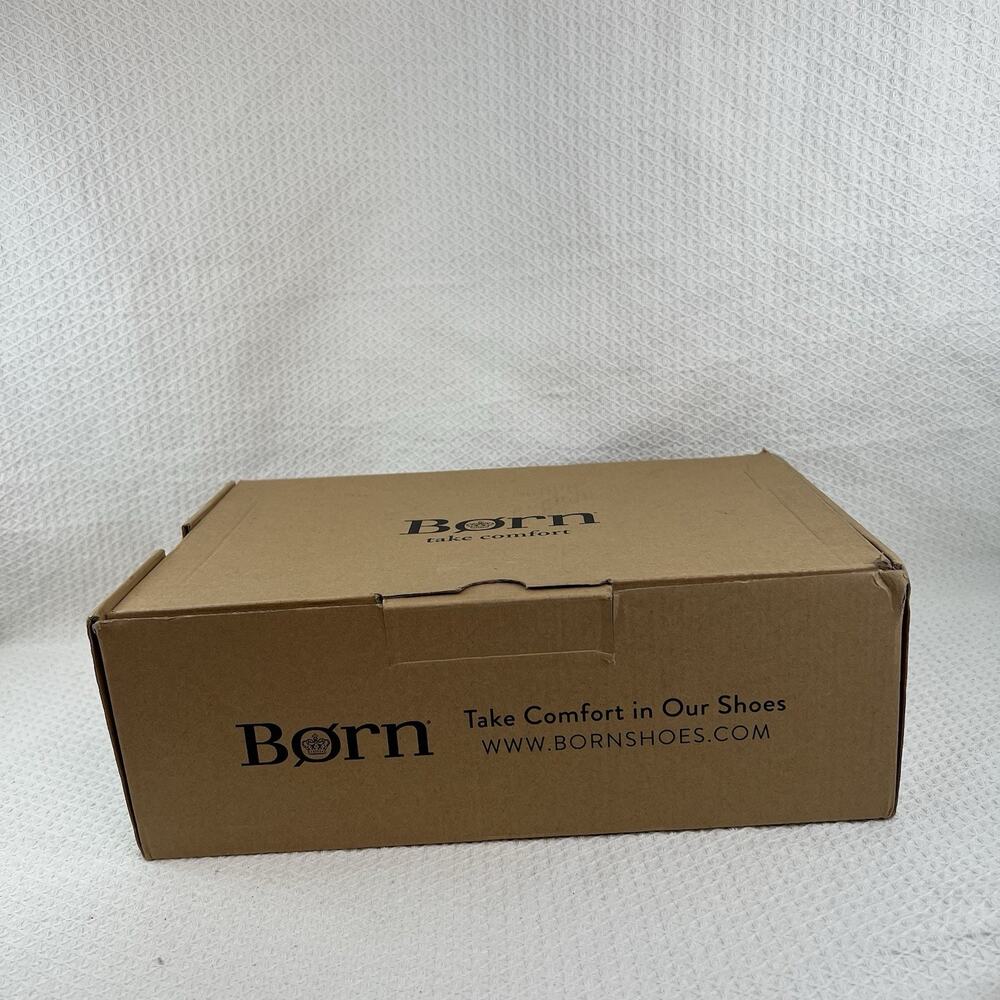 NWB Born Khelda Leather Penny Loafer Block Heel Cognac Women’s 8.5M New with Box - Picture 12 of 13